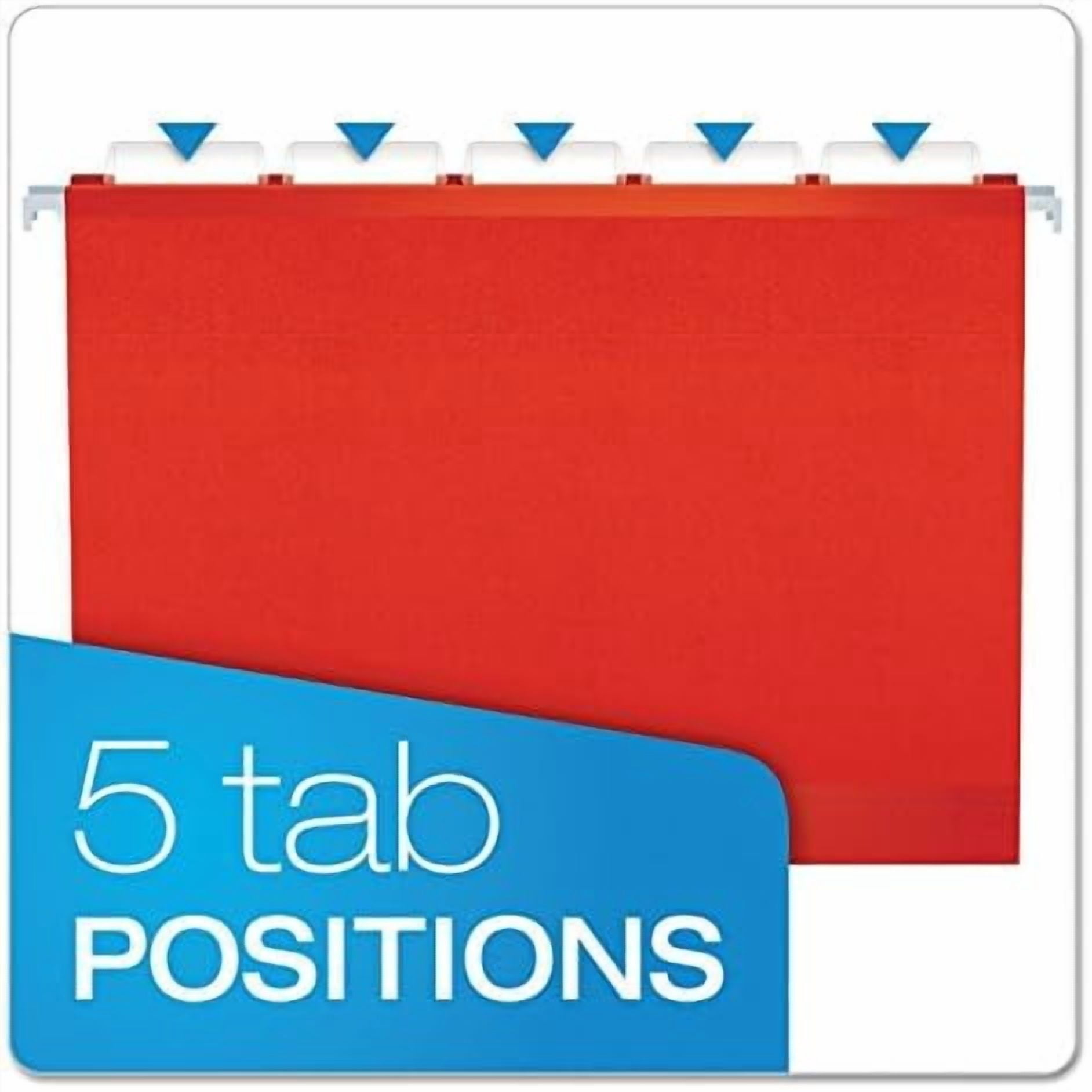 Reinforced Hanging File Folders, Letter Size, Assorted, 1/5 Cut, 25/BX (4152 1/5 ASST)