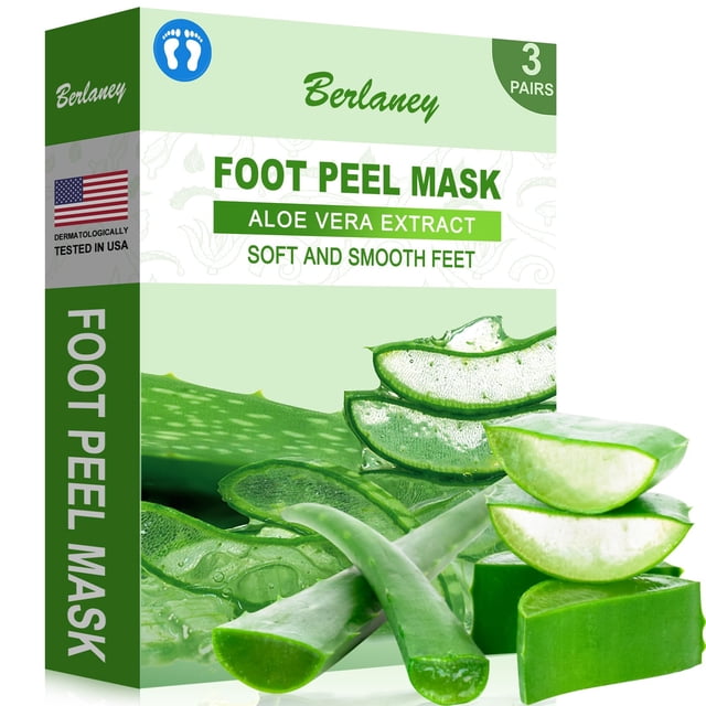 Berlaney Mascarilla exfoliante de aloe vera para pies de bebé, exfoliante para eliminación de piel muerta y cuidado hidratante, alivio de talones agrietados secos, suavizante de pies ásperos, calcetin