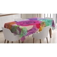 thumbnail image 1 of Ambesonne Art Tablecloth Rectangular Table Cover, Floral Arrangement Roses, 52"x70", Magenta Turquoise, 1 of 3