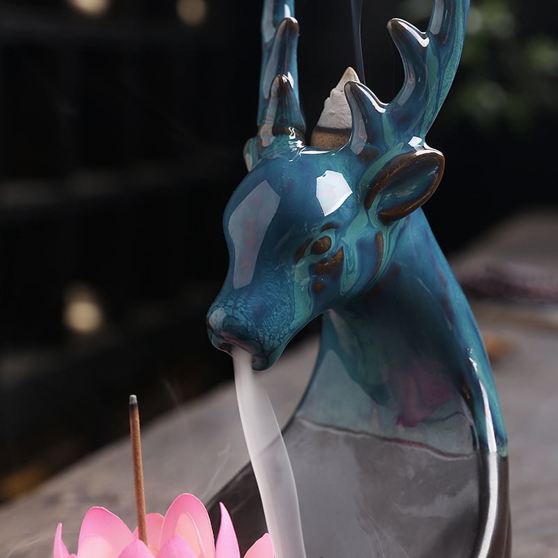 Mascot Desktop Decoration Ceramic Flower Incense Sticks Holder Incense Cone Burner