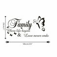 thumbnail image 3 of (Clearance) pdqouc Wall Stickers, Home Decorations for Living Room, Family Where Life Begins & Love Never Ends, Letters for Wall Decor Word Sticker Decal Peel and Stick for Classroom Bedroom, 3 of 7