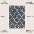 thumbnail image 3 of JONATHAN Y MERCER SHAG 3 x 5 Area Rug, Mercer Plush Tassel Moroccan Geometric Trellis - Denim Blue/Cream, MCR104A-3, 3 of 4