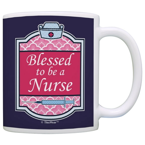 ThisWear Graduation Gifts for Nurses Blessed to Be a Nurse Nursing School Gifts Nurse Gifts Funny Nurse Gag 11 ounce Coffee Mug Navy