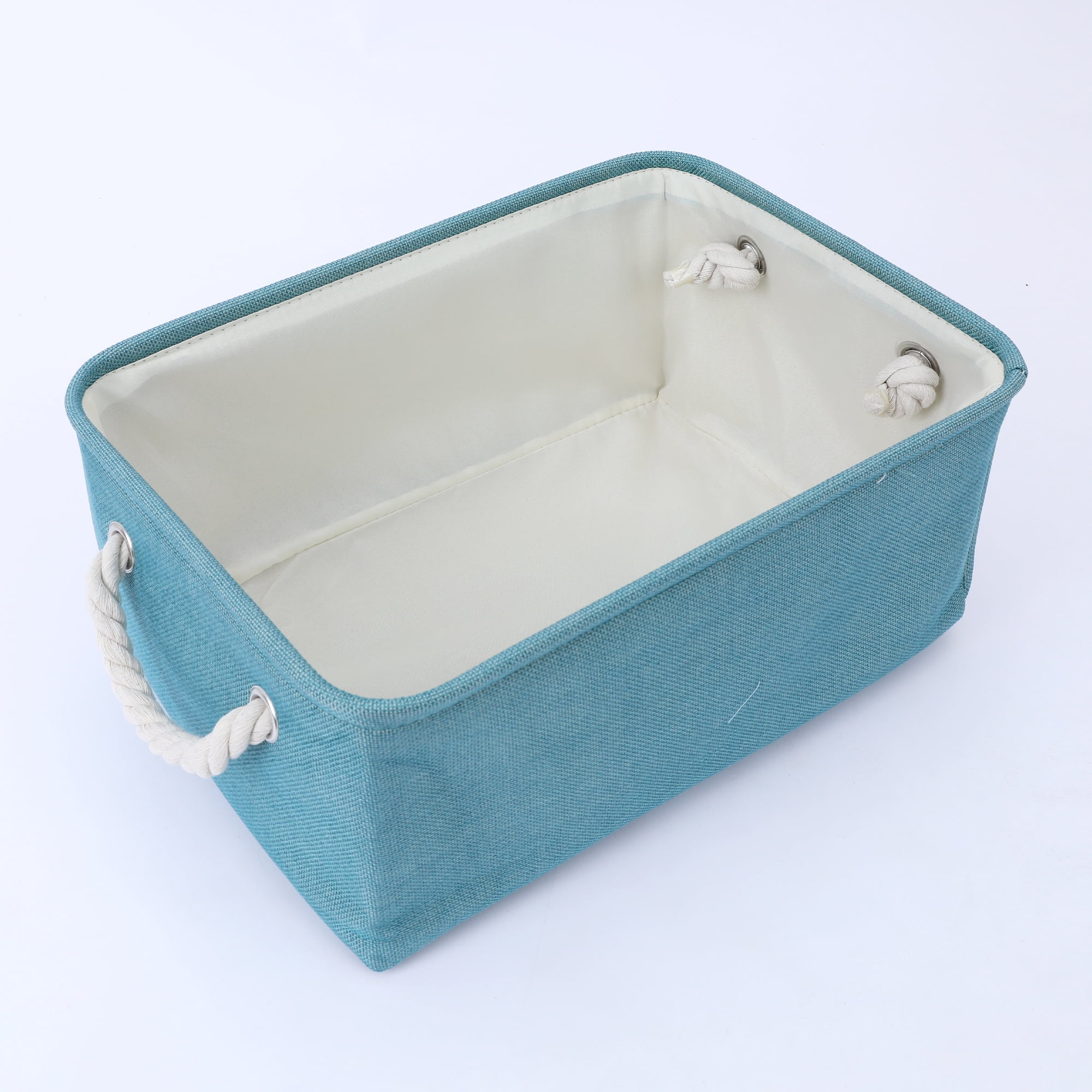 Unique Bargains Fabric Storage Cube Storage Bin Storage Basket Blue 14*10*7in