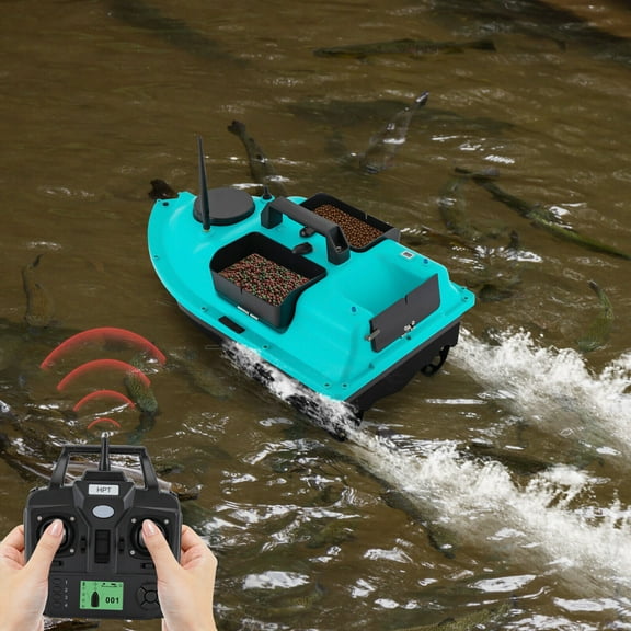 Powered By Twin 390 Motors With 52W Of Power Blue Fishing Bait Boat, RC Fishing Boat, Bait Boat for Surf Fishing