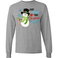 thumbnail image 3 of Inktastic Just Chillin' This Christmas Fun Snowman in Top Hat Long Sleeve T-Shirt, 3 of 5