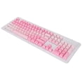 thumbnail image 3 of 104pcs Custom Keycaps Pink White PBT Opaque Side Engraving Oil Repellent Coating Matte Ergonomic Design Keyboard Parts, 3 of 14