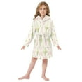 thumbnail image 6 of FORMRS Niños Bathrobe Unisex Hooded Robe Soft Plush Pajamas Sleepwear, Size 7-9T, Pastel Pink Geometric, 6 of 7