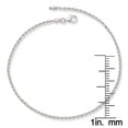 thumbnail image 2 of Jewelryweb 925 Sterling Silver 10 Inch 2.5 mm Sparkle-cut Rope Link Anklet Anklet for Women, 2 of 2