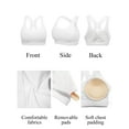 thumbnail image 5 of FUTATA Women's Cross Back Padded Cup Sports Bra, Push Up Gym Workout Yoga Bra, Short Bra Vest With Removable Pads, 5 of 5