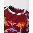 thumbnail image 2 of Newborn Baby Boy Clothes Long Sleeve Animal Style Romper Dinosaur Long Pants with Hat Outfits Set Red, 2 of 6