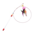 thumbnail image 2 of Cat Teaser Toy with 96 cm Telescopic Plastic Rod, Multi-Color Feathers with Bell, Spring Rotation, Durable and Washable Interactive Toy for Cat Exercise and Training, 2 of 6