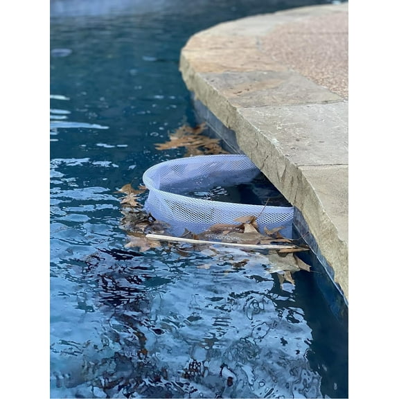 Pool Skimmer Shield Protective Spring Action Net System Leaf Protection, for Vinyl Lined or Fiberglass Pools Only White