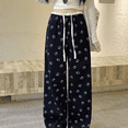 thumbnail image 2 of Pantalones anchos con estampado de Hello Kitty estilo americano, pantalones casuales holgados de cintura alta de otoño para mujer, pantalones rectos de tendencia de versión coreana, 2 of 5