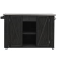 thumbnail image 2 of Outdoor Kitchen Island 63.5 Foldable Side Tabletop Cooking Station Dark Brown Grill Cart with Ample Storage Space for Backyard BBQ Patio, 2 of 26