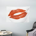 thumbnail image 1 of Kiss Tapestry, Print of Red Lips Kiss Mark on White Background Seductive Trace with Grunge Display, Wall Hanging for Bedroom Living Room Dorm Decor, 60W X 40L Inches, White Red, by Ambesonne, 1 of 2