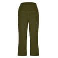 thumbnail image 5 of UJNDER Women's Lightweight 3/4 Trousers Casual Loose Fit Plain Yoga Pants with Pockets Soft Comfortable Fabric Sports Trousers Green XXXL, 5 of 6