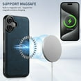 thumbnail image 3 of Dteck Magnetic Case for iPhone 16 Plus, Detachable Wallet PU Leather Case with Card Slot Kickstand Business Retro Phone Cover, Blue, 3 of 6
