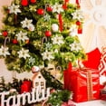 thumbnail image 4 of Adornos para árboles de Navidad con purpurina, flores artificiales, bolas de Navidad colgantes, copo de nieve, cebada, estrella de azúcar, adornos para árboles de Navidad rojos ER, 4 of 4