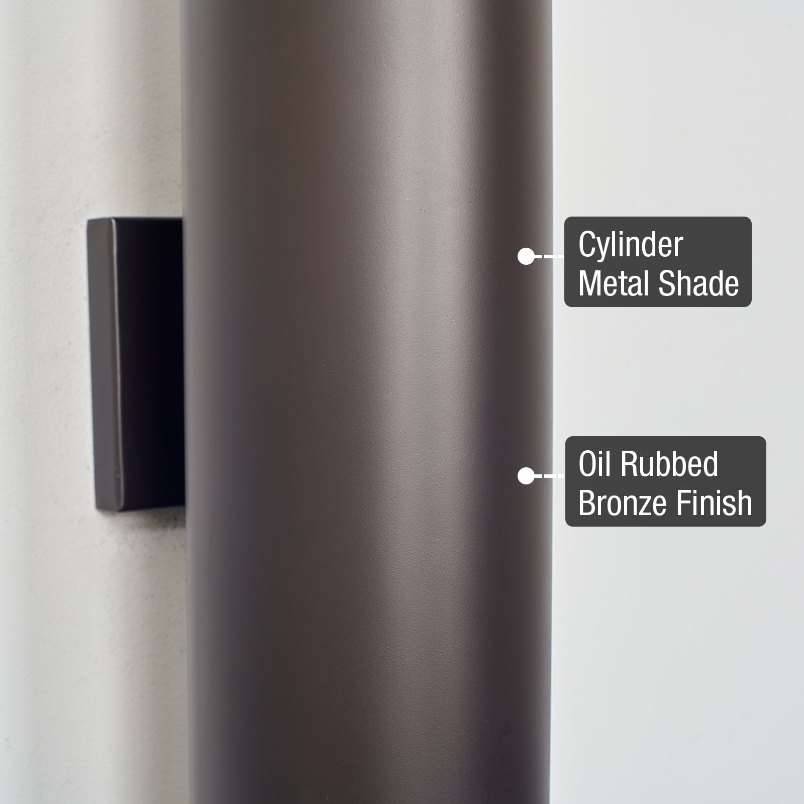 Kira Home Enzo 16" Indoor/Outdoor Wall Sconce, Weatherproof Up Down Light, Cylinder Metal Shade, Oil Rubbed Bronze