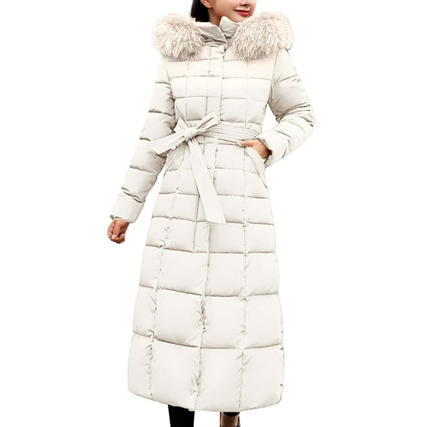 women's winter dress coats canada 2025 Puawkoer lady cotton clothes 1PC jacket + 1PC belt + 1PC fur collar Long for Women Womens Coats Clearance Prime Winter Coats for Women Goose Jacket Women Puffer Pink A-Line Lace Long unicorn_easter_bunny Size:XXL/6-7 Elevate your winter wardrobe