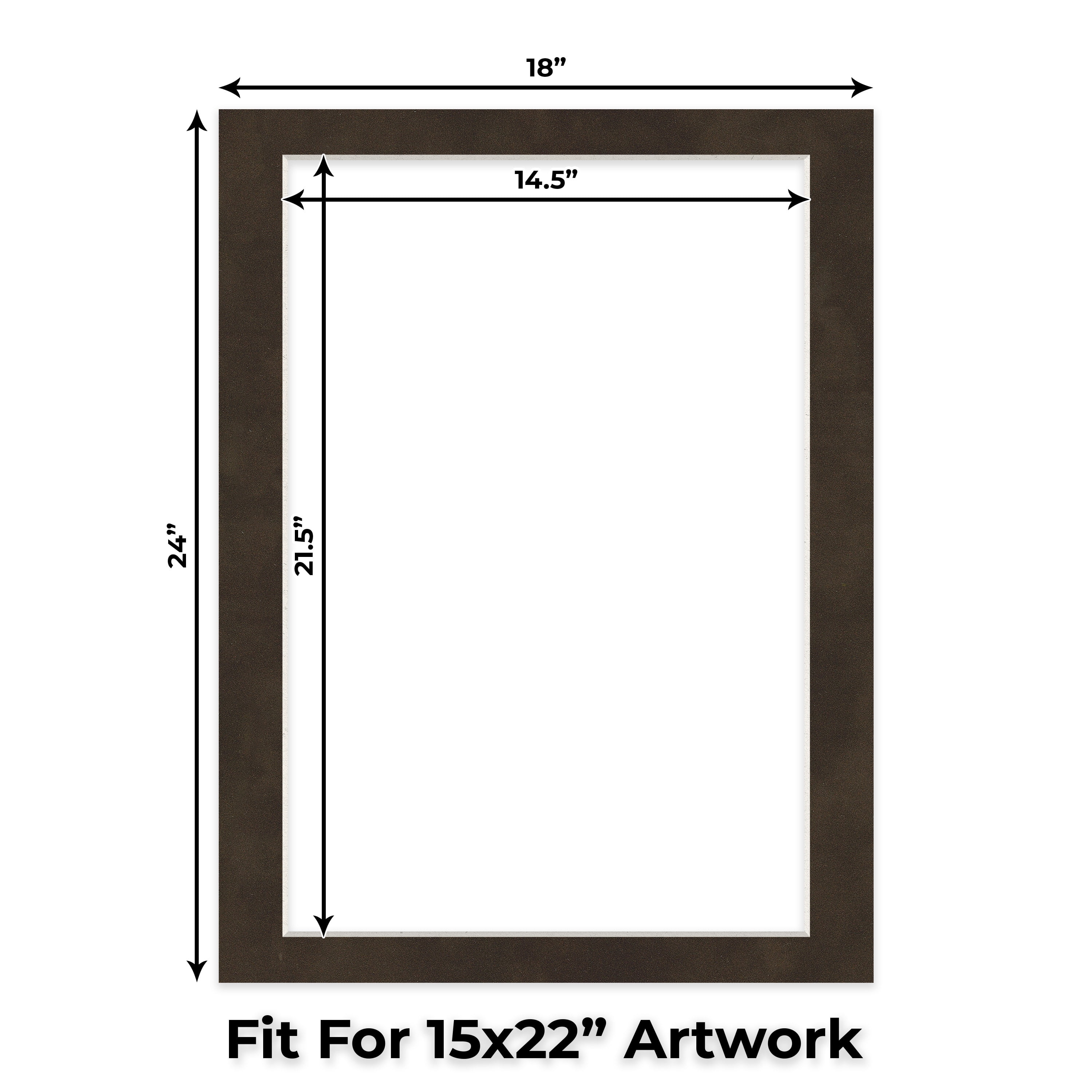 Brown Suede Picture Frame Mat for 18x24 Frames - Fits 15x22 Photos - 50 Mats