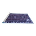 thumbnail image 2 of Ahgly Company Machine Washable Indoor Square Persian Blue Traditional Area Rugs, 5' Square, 2 of 4