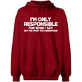 thumbnail image 2 of OXI Hoodie Sweatshirt - I'm Only Responsible, Basic Casual Hoodie for Men's and Women Fleece Hoodie Long Sleeve - Antiquee Cherry Small, 2 of 3