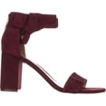 thumbnail image 4 of Womens Tommy Hilfiger Sunday Ankle-Strap Heeled Sandals, Dark Red Suede, 4 of 6