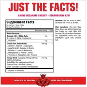 MuscleMeds Amino DECANATE Energy, Pre, Intra Workout Drink, Essential Amino Acids, BCAAs, High Leucine, Glutamine, Muscle Recovery, Strawberry Kiwi, 30 Servings