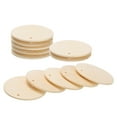 thumbnail image 1 of Unique Bargains Disques Ronds en Bois, Lot de 12 50 mm - Bûches Cercles en Bois Non Fini avec Trous pour Accessoires de Bijoux Bricolage, 1 of 5