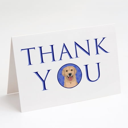 Golden Retriever Fawn #3 Thank You Greeting Cards and Envelopes Pack of 8 7 in x 5 in