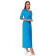 thumbnail image 2 of SR Women's Casual Wrap Floor Length Maxi Dress, 5X, Baby Blue, 2 of 5