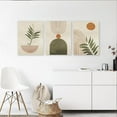 thumbnail image 4 of Green Boho Wall Art Set of 3, Framed Canvas Wall Art Green Polygon Tropical Leaves Abstract Geometric Line Artwork, Mid-Century Modern Wall Prints Poster, Nordic Green Boho Wall Decor for, 4 of 6