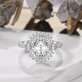 thumbnail image 2 of 3ct Oval Women's White Wedding 6*8MM CZ 925 Silver Flower Engagement Ring Sz 4-9, 2 of 5