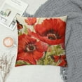 thumbnail image 2 of Nawypu  Painting Red Poppy Flowers Throw Pillow Covers Butterfly Floral Home Lumbar Pillow Cases Decorative Waist Cushion Cover for Sofa, 2 of 5