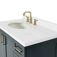 thumbnail image 5 of Ariel Taylor 37 In. Left Offset Oval Sink Vanity With White Quartz Countertop In Midnight Blue, 5 of 11