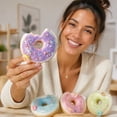 thumbnail image 4 of Simulated Notch Tooth Mark Donut Squishy Collectible Squeeze Fidget Toy, Hand‑Operated Stress Relief Play Toy, Portable Sensory Decompression Toy for Teens Adults, Party Prize(1PCS), 4 of 5