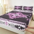 thumbnail image 3 of jejeloiu Southwestern Aztec Geometric Full Size Sheets,Rustic Western Boho Bed Sheets,Purple White Sheet Sets For Teens,Ultra Soft Home Decor,4-Piece, 3 of 7