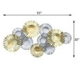 thumbnail image 7 of Handmade 100% Iron Geometric Pattern Gold Silver 55 x 30 Inches Metal Wall Décor, 7 of 7