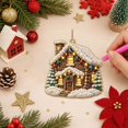 thumbnail image 4 of PLPPYFS 6PCS Christmas Wooden Ornaments DIY Pearl Diamond Art Kit, 3.15x3.15" Holiday Tree Decor, 6 Festive Designs, Pendant Style, Xmas Tree Decoration Home Party Gift for Adults, 4 of 9