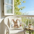 thumbnail image 6 of AuroraX Easter Throw Pillow Covers 18x18 Inch Square Boho Spring Linen Bunny Rabbits Tulips Floral Decorative Pillow Covers Outdoor Cushion Case for Couch Sofa Patio, 6 of 6