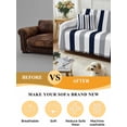 thumbnail image 5 of Navy Blue Gray Striped Couch Cover, Farmhouse Stripe Art Sofa Cover Blanket for 1 Seat Cushion, Sectional Sofa Slipcover Furniture Protector for Living Room Bedroom 71''x91'', 5 of 9