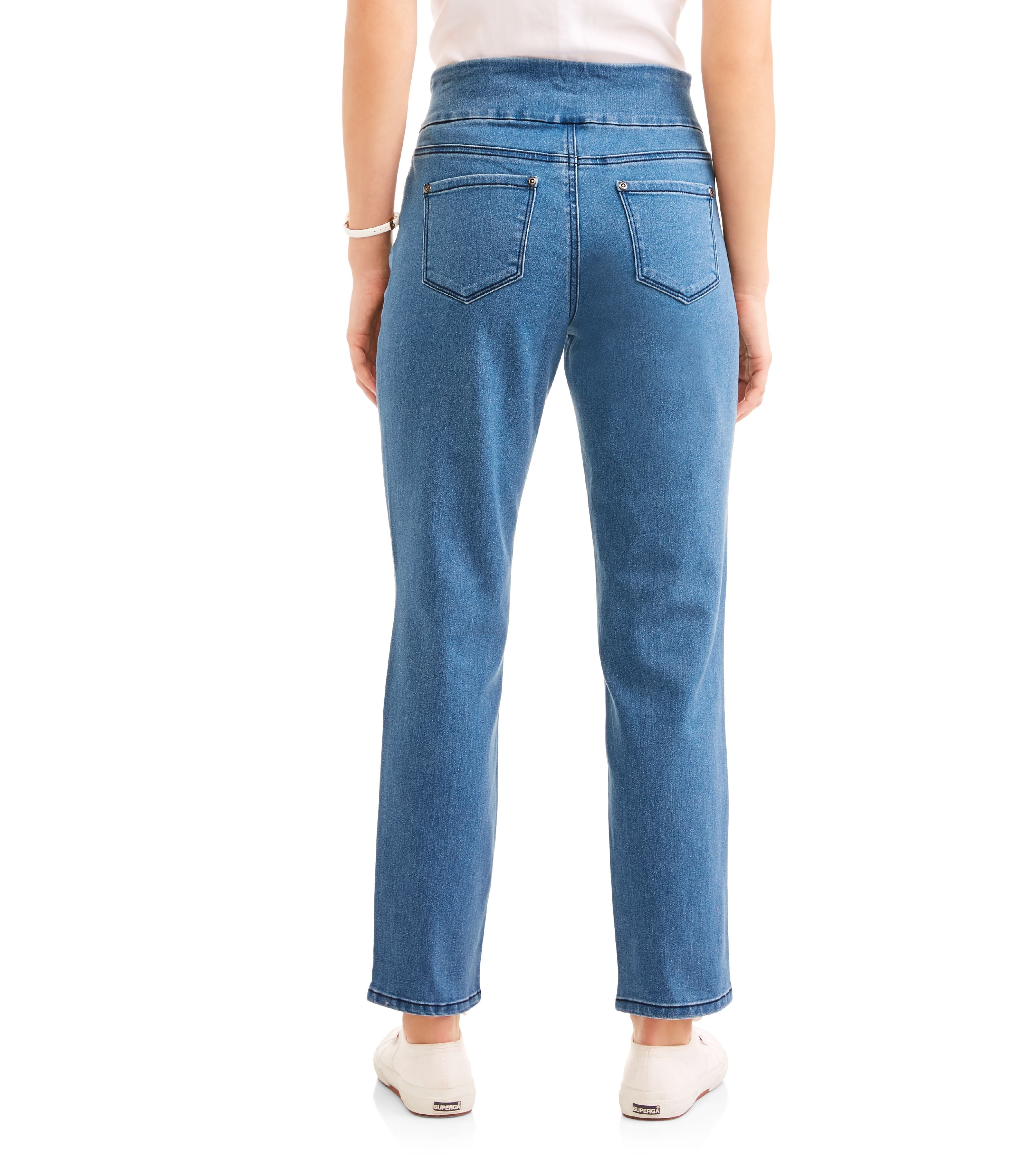 womens white stag pull on jeans