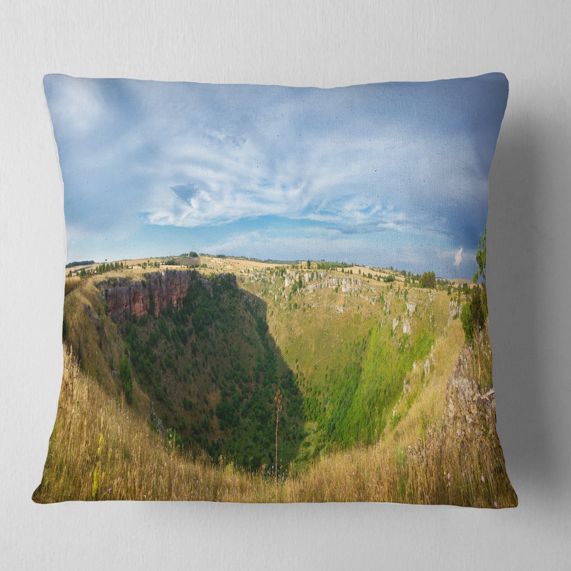 Designart Pulo Di Altamura Panorama - Landscape Printed Throw Pillow - 18x18