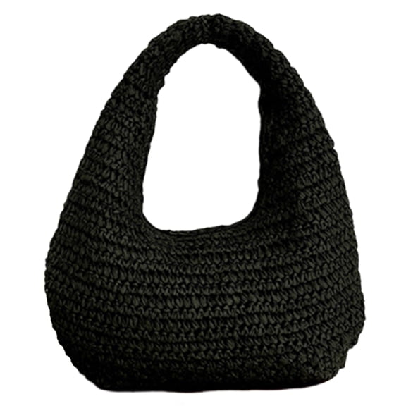 HUISZJ Women Leisure Cloud Handbag, Stylish Knit Shoulder Bag, Underarm Straw Beach Bag for Travel Shopping Commute