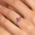 thumbnail image 4 of Gem Stone King 14K White Gold Pink Zirconia Solitaire Engagement Ring for Women | 0.76 Cttw | Oval 7X5MM | Gemstone Birthstone | Size 5, 4 of 6