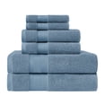 thumbnail image 2 of BNM Turkish Cotton Heavyweight 6 Piece Towel Set, Denim Blue, 2 of 5
