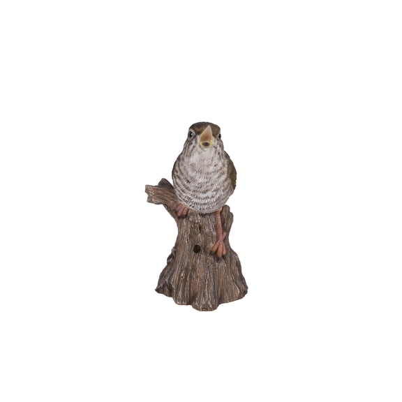 Hi-Line Gifts 5.25" Motion Activated Singing Troglodyte Standing on Stump Outdoor Garden Statue