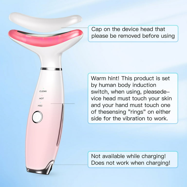 Facial Massager for Face and Neck, Red-Light-Therapy-for-Face and Neck, Face  culpting Wand with 3 Color, at-Home Face Tool for Skin Care